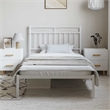 vidaXL Rectangular Powder-Coated Steel Twin Bed Frame in White