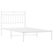 vidaXL Rectangular Powder-Coated Steel Twin Bed Frame in White