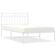 vidaXL Rectangular Twin Powder-Coated Steel Bed Frame in White