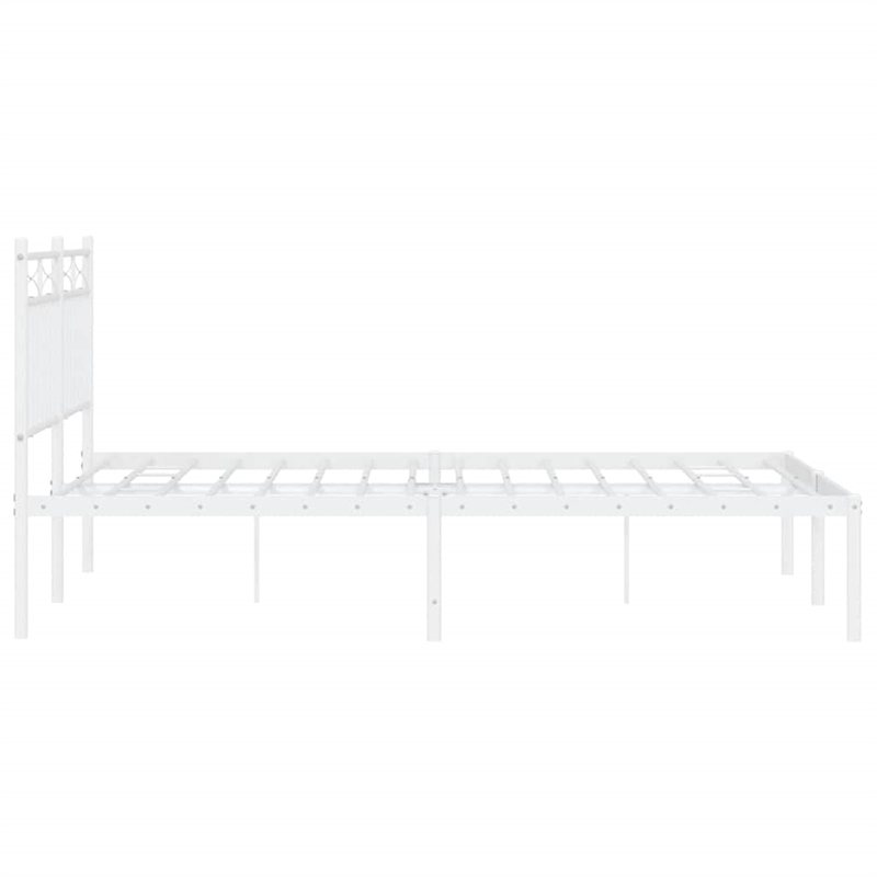 vidaXL Powder-Coated Steel Full/Double Bed Frame in White