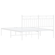 vidaXL Powder-Coated Steel Full/Double Bed Frame in White