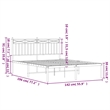 vidaXL Powder-Coated Steel Full/Double Bed Frame in White