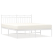 vidaXL Powder-Coated Steel King Size Bed Frame in White