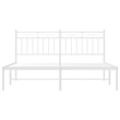 vidaXL Powder-Coated Steel King Size Bed Frame in White