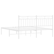 vidaXL Powder-Coated Steel King Size Bed Frame in White