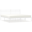 vidaXL 72 X 84 Powder-Coated Steel Bed Frame in White