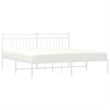 vidaXL 72 X 84 Powder-Coated Steel Bed Frame in White