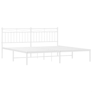 vidaXL 72 X 84 Powder-Coated Steel Bed Frame in White