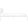 vidaXL 72 X 84 Powder-Coated Steel Bed Frame in White