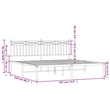 vidaXL 72 X 84 Powder-Coated Steel Bed Frame in White