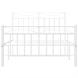 vidaXL Rectangular Twin Powder-Coated Steel Bed Frame in White