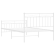 vidaXL Rectangular Twin Powder-Coated Steel Bed Frame in White