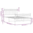 vidaXL Rectangular Twin Powder-Coated Steel Bed Frame in White