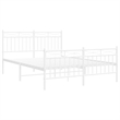 vidaXL Rectangular Powder-Coated Steel Full Bed Frame in White