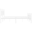 vidaXL Rectangular Powder-Coated Steel Full Bed Frame in White