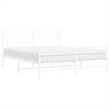 vidaXL Powder-Coated Steel King Size Bed Frame in White