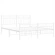 vidaXL Powder-Coated Steel King Size Bed Frame in White