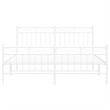 vidaXL Powder-Coated Steel King Size Bed Frame in White