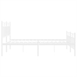 vidaXL Powder-Coated Steel King Size Bed Frame in White