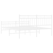 vidaXL Powder-Coated Steel King Size Bed Frame in White