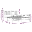 vidaXL Powder-Coated Steel King Size Bed Frame in White