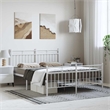 vidaXL Powder-Coated Steel King Size Bed Frame in White
