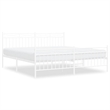 vidaXL Powder-Coated Steel Cal King/Double Bed Frame in White