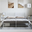 vidaXL Powder-Coated Steel Cal King/Double Bed Frame in White