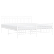 vidaXL Powder-Coated Steel Cal King/Double Bed Frame in White