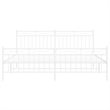 vidaXL Powder-Coated Steel Cal King/Double Bed Frame in White