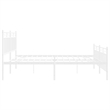 vidaXL Powder-Coated Steel Cal King/Double Bed Frame in White