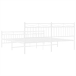 vidaXL Powder-Coated Steel Cal King/Double Bed Frame in White