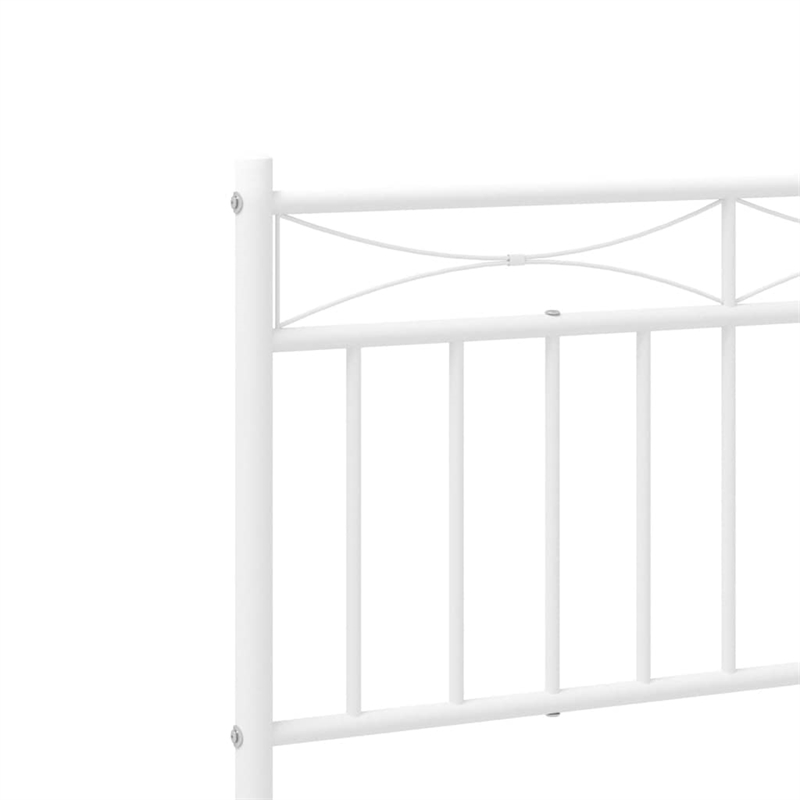 vidaXL Powder-Coated Steel Cal King/Double Bed Frame in White