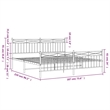 vidaXL Powder-Coated Steel Cal King/Double Bed Frame in White