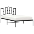vidaXL Powder-Coated Steel Twin Bed Frame in Black