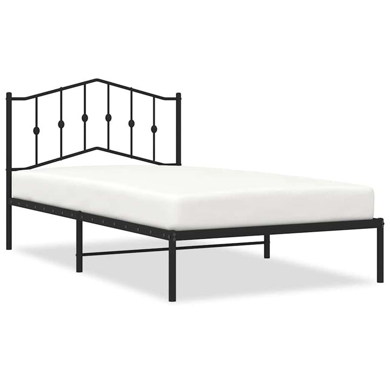 vidaXL Engineered wood Twin Bed Frame in Black