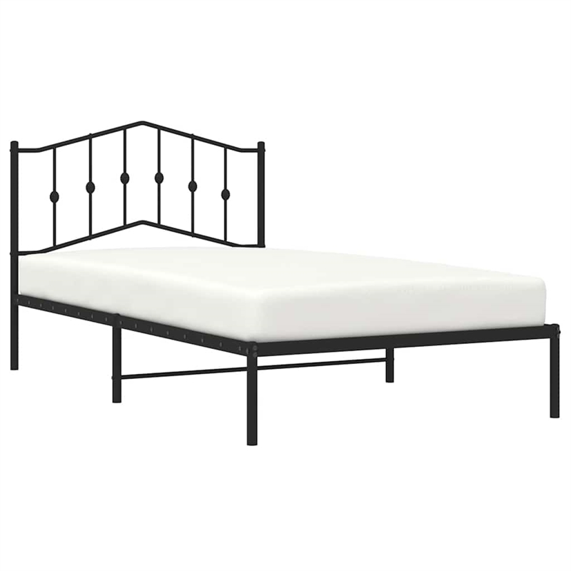 vidaXL Engineered wood Twin Bed Frame in Black