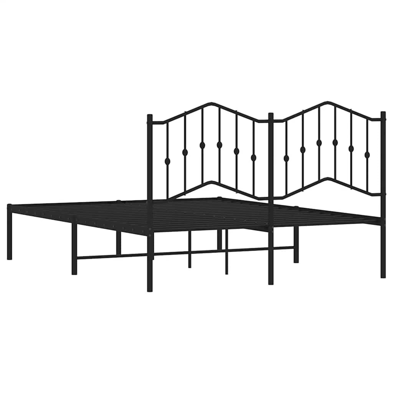 vidaXL Powder-Coated Steel Full/Double Bed Frame in Black