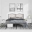 vidaXL Powder-Coated Steel King Bed Frame in Black