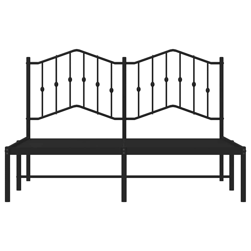 vidaXL Powder-Coated Steel King Bed Frame in Black