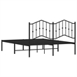 vidaXL Powder-Coated Steel King Bed Frame in Black