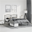 vidaXL Powder-Coated Steel King Bed Frame in Black