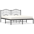 vidaXL Rectangular Powder-Coated Steel King Bed Frame in Black