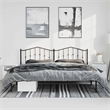 vidaXL Rectangular Powder-Coated Steel King Bed Frame in Black