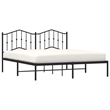 vidaXL Rectangular Powder-Coated Steel King Bed Frame in Black