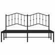 vidaXL Rectangular Powder-Coated Steel King Bed Frame in Black