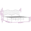 vidaXL Rectangular Powder-Coated Steel King Bed Frame in Black