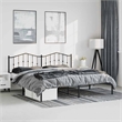 vidaXL Rectangular Powder-Coated Steel King Bed Frame in Black