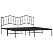 vidaXL Rectangular Traditional Steel Full Bed Frame in Black
