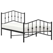 vidaXL Powder-Coated Steel Twin Bed Frame in Black